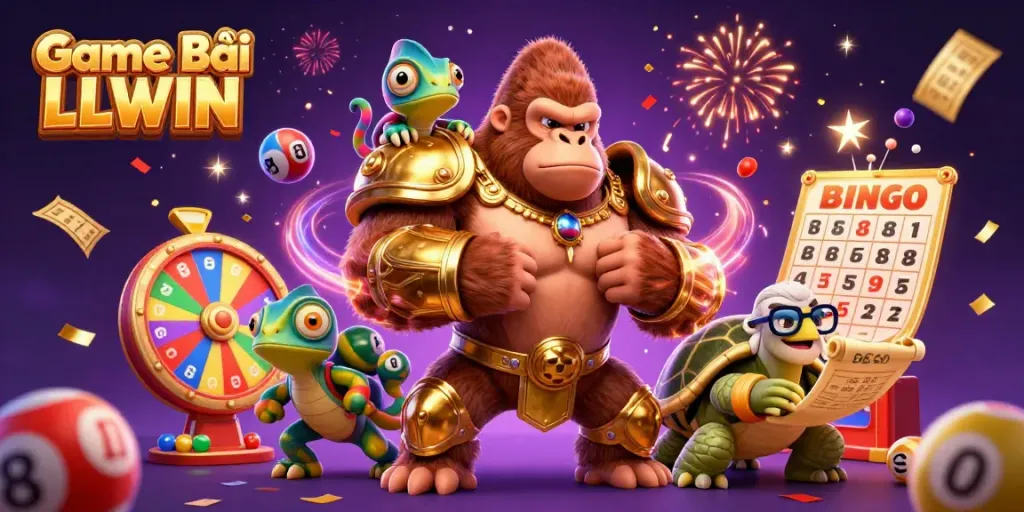 Experience the thrilling Game Bài LLWIN with vibrant colors and engaging characters in action.