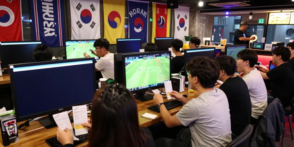 토토하라의 스포츠 베팅 장면에서 열광하는 팬들