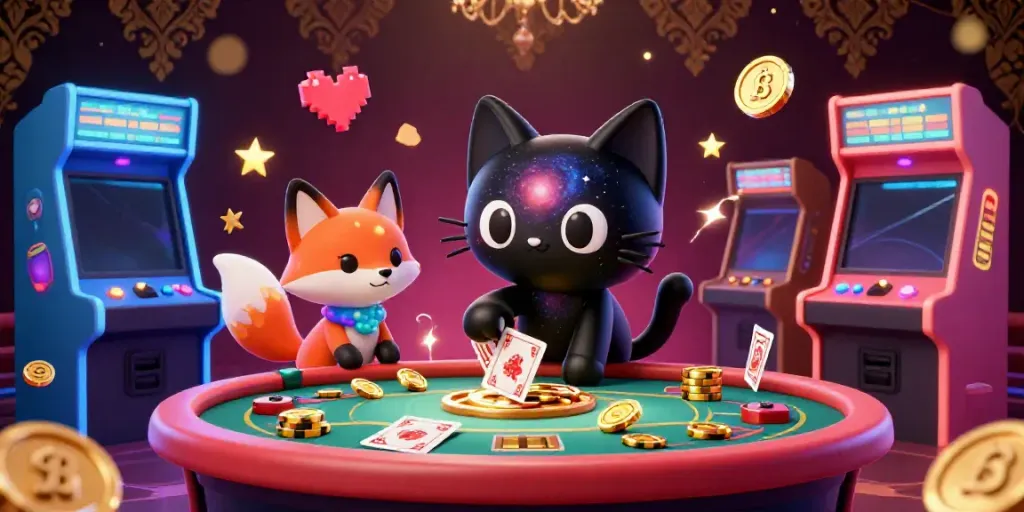 Engage in thrilling gameplay at mu88's cosmic casino with vibrant 3D characters and game elements.