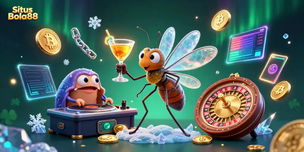 Engage with the vibrant Situs Bola88 casino scene featuring unique characters and immersive elements.